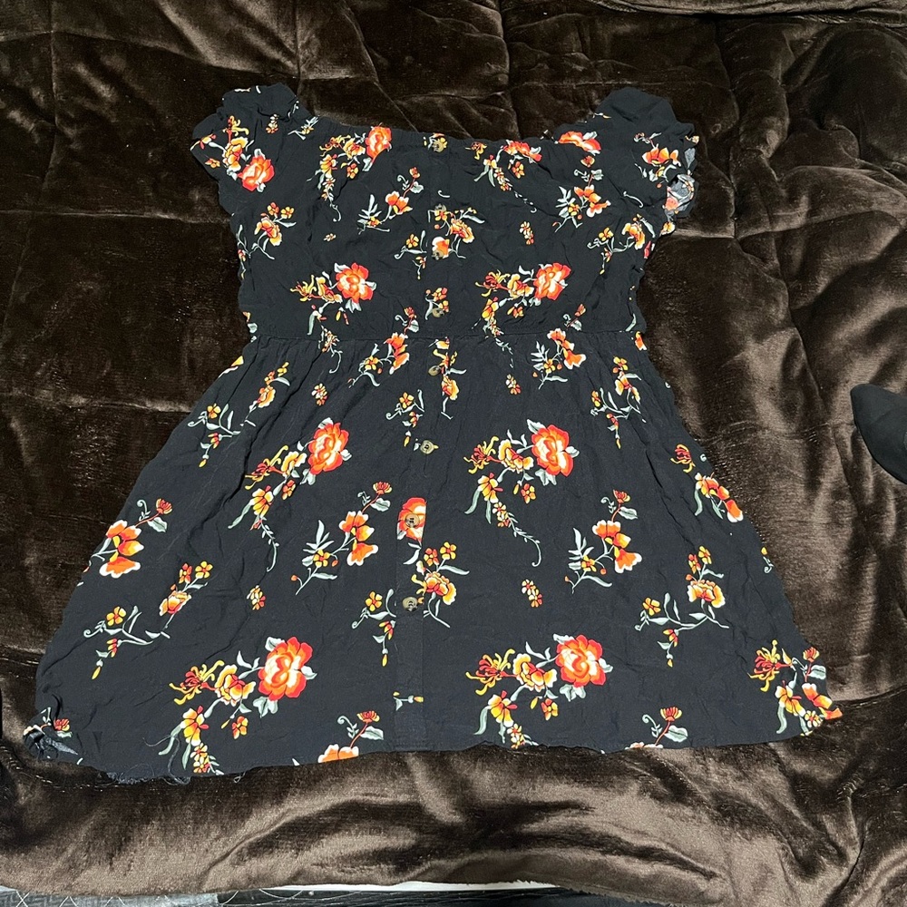 Floral Black Dress